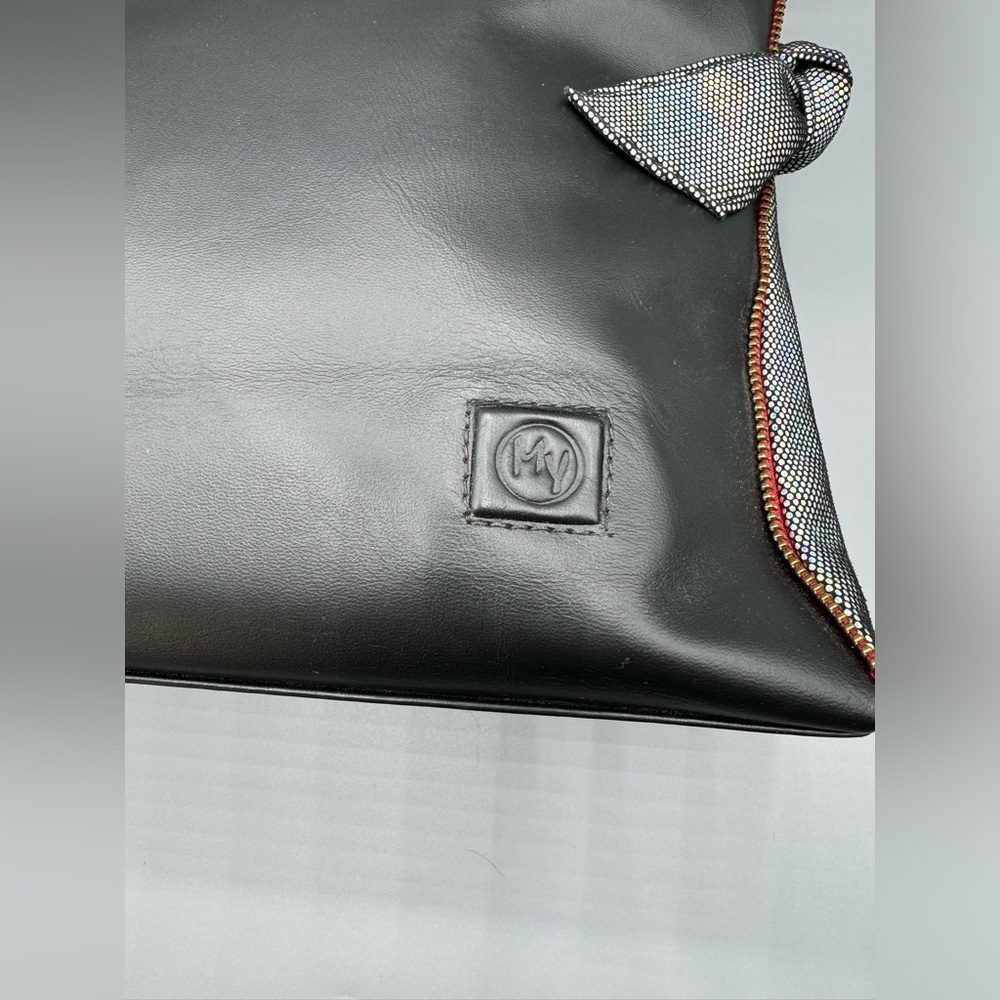 NWT Unique One of a Kind Leather Bag, Handmade, Black, Iridescent Sides - Picture 3 of 16